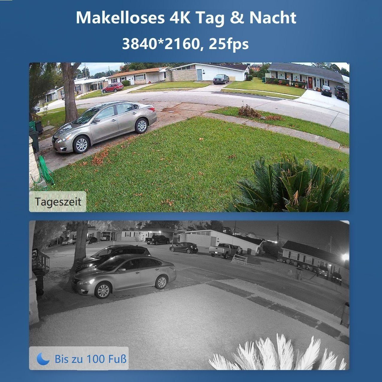 Reolink Überwachungskamera RLC-820A 4K UHD PoE (Außenbereich, 2-tlg., Personen-/Autoerkennung, 8MP, IP66 Wasserfest, Audio Aufnahme) – Bild 4 von 5