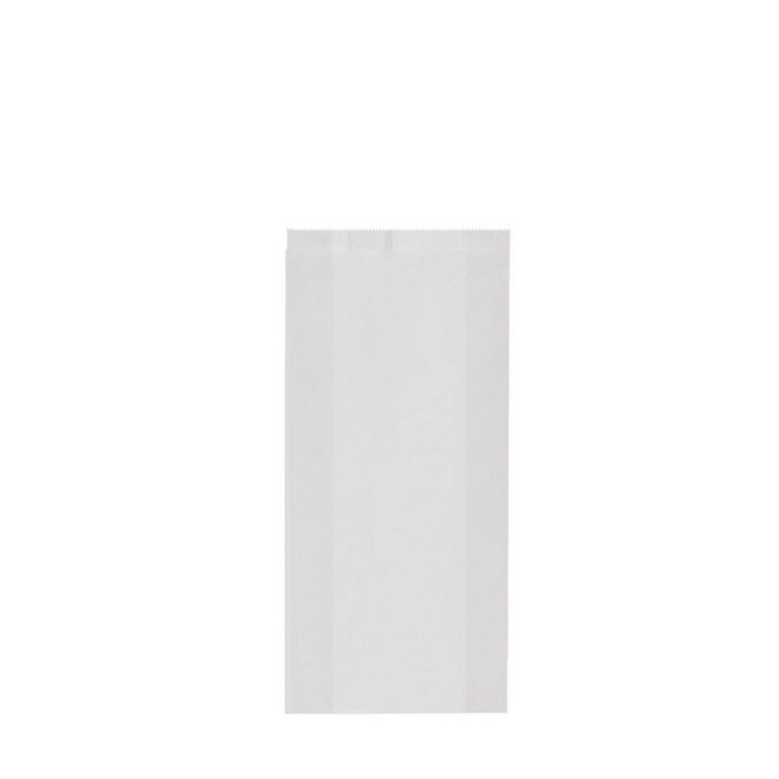 wisefood Einkaufsbeutel Papier Bäckertüte - weiß 12 x 5 x 25 cm