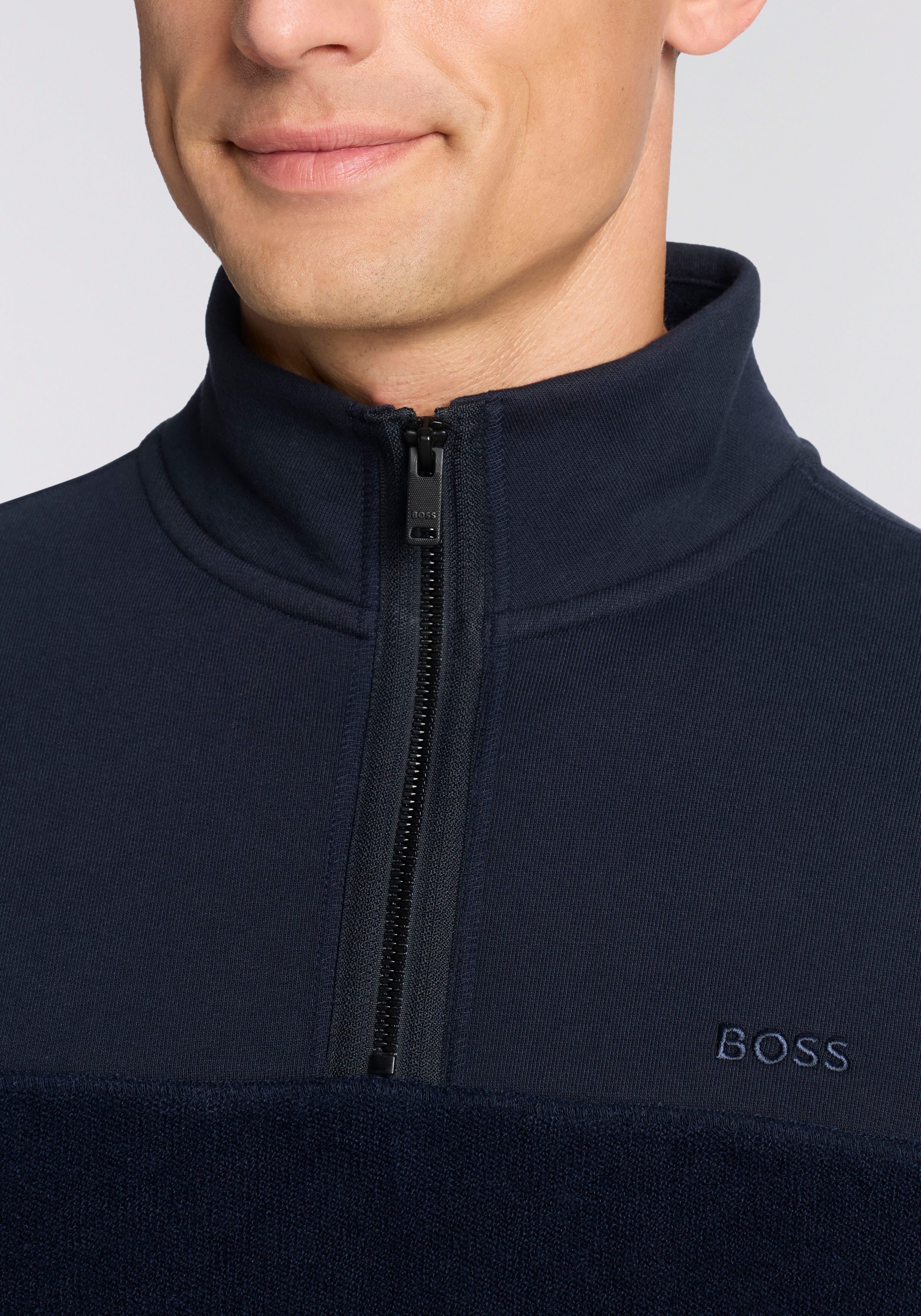 BOSS ORANGE Sweatshirt Ze winterbrush regular fit, mit Stehkragen und Reißverschluss