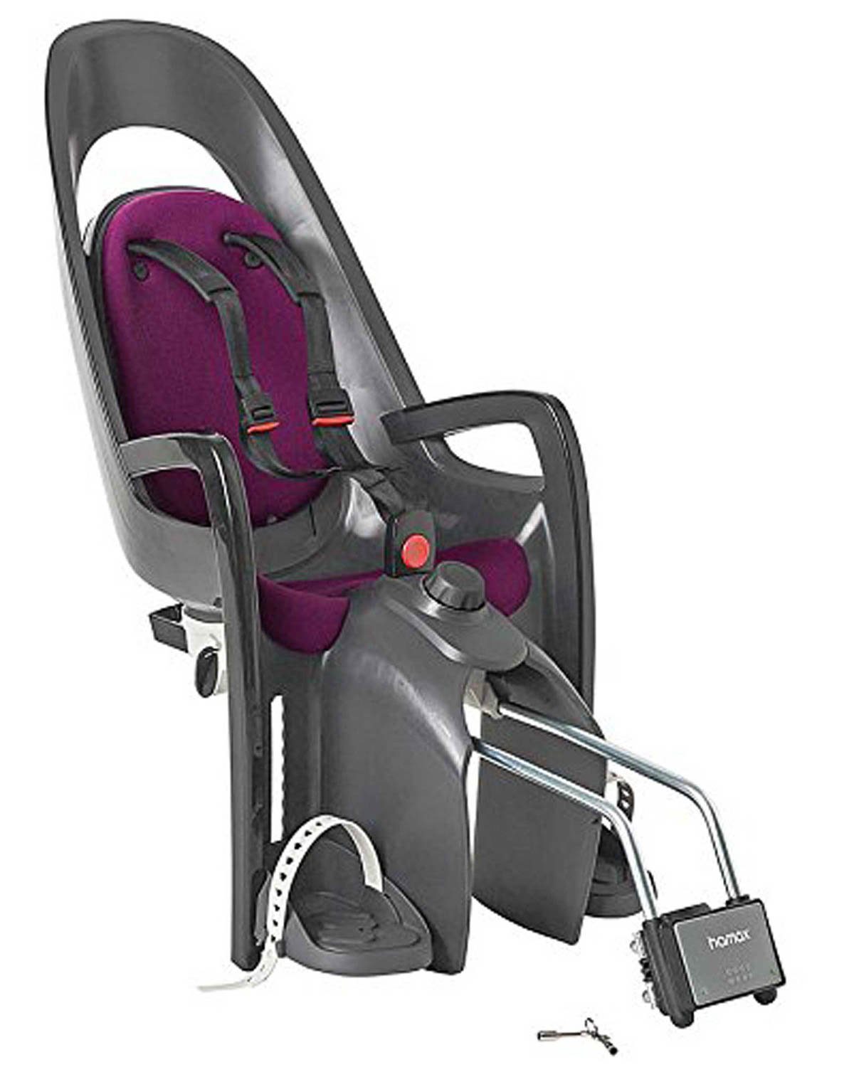 Caress Kindersitz grau/dunkelgrau/purple, 22 bis: Hamax kg Bef. Rahmenrohr, Fahrradkindersitz Hamax