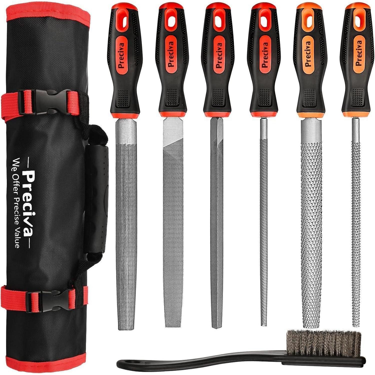 LuxusKollektion Feile Feilenset 6tlg 4 Metall 2 Holz mit Aufbewahrungstasche