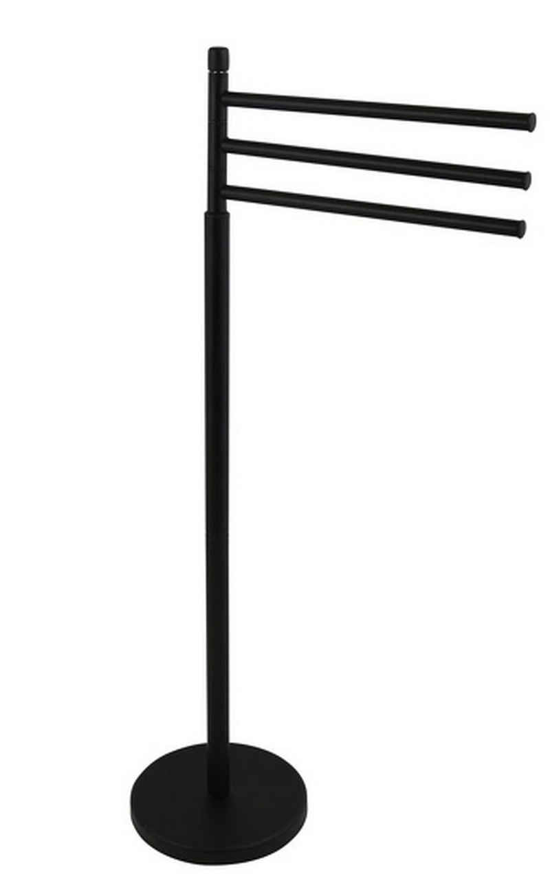 MSV Handtuchständer ELLA, mit 3 frei schwenkbaren Stangen, schwarz matt, 40x20x84,5 cm