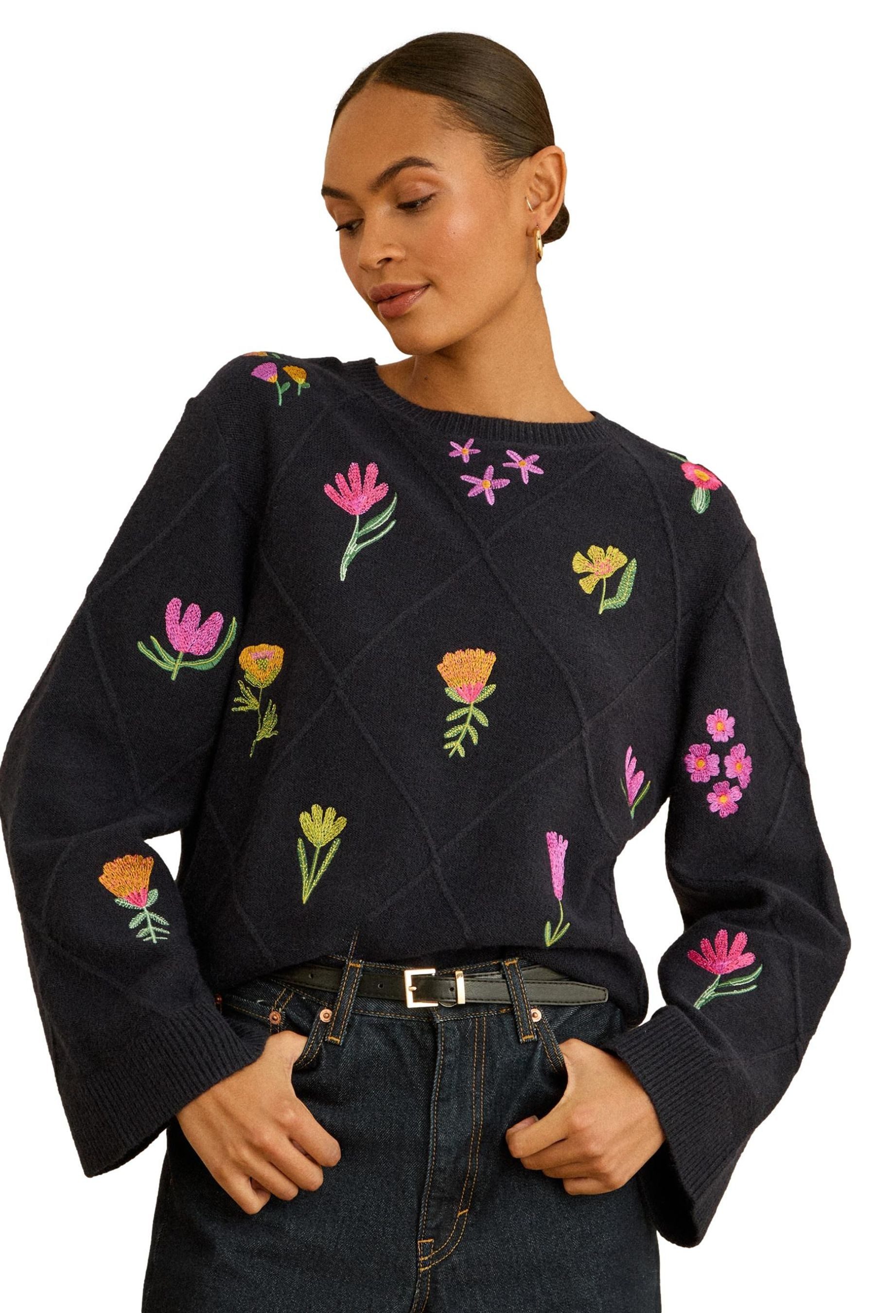Love & Roses Strickpullover Love & Roses Strickpullover mit Stickerei (1-tl günstig online kaufen