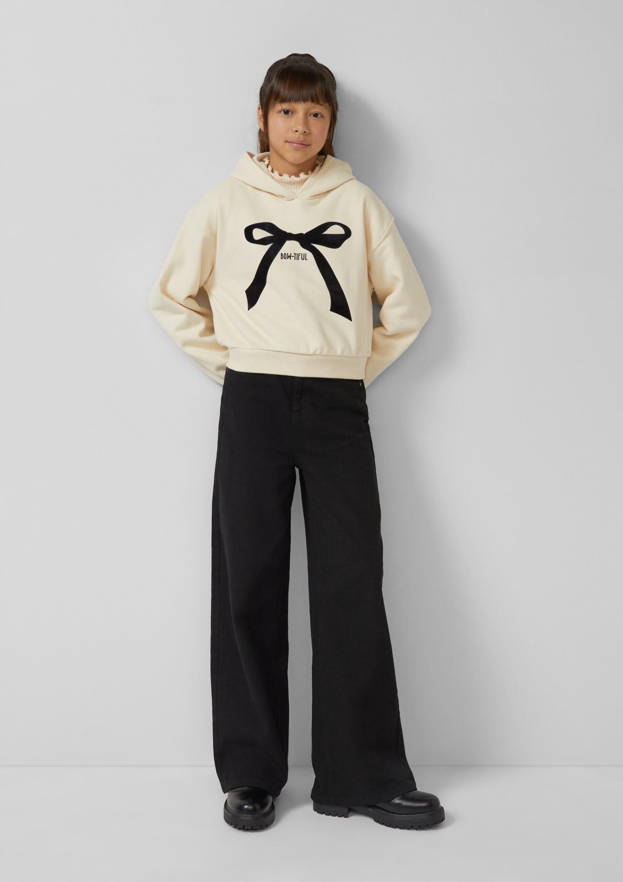 s.Oliver Sweatshirt Sweatshirt Kuscheliger cropped Oversize Hoodie mit Print – Bild 3 von 4