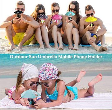 XDeer Handy-Regenschirm für Sonnenschirm – Mini-Regenschirm für Handy mit universell verstellbarem Schweinchen-Saugnapf-Ständer, blendfreier Handy-Sonnenschutzhalter für den Außenbereich Handy-Halterung