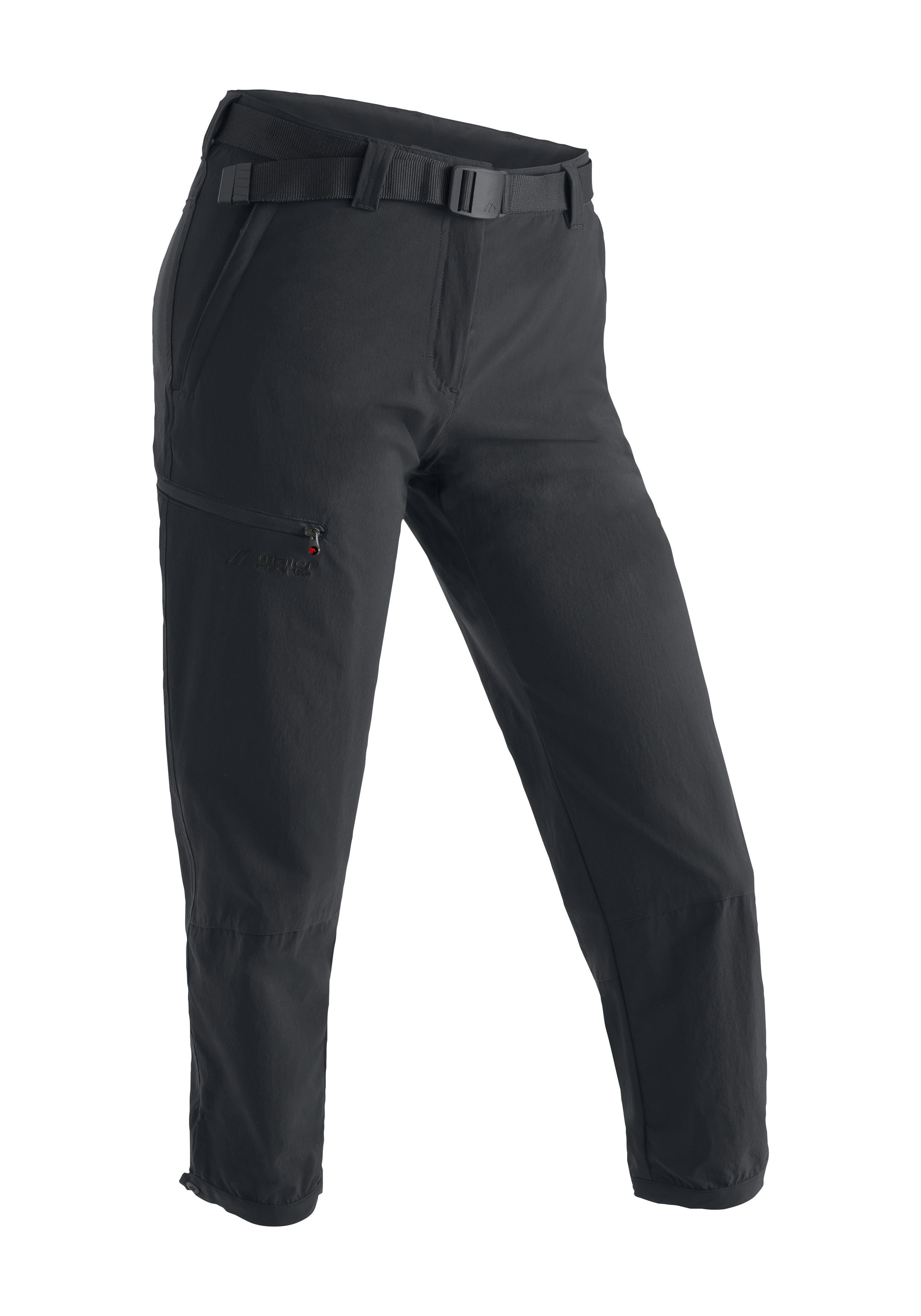 Maier Sports Funktionshose Lulaka 7/8 Damen Wanderhose, atmungsaktive und elastische Outdoor-Hose schwarz