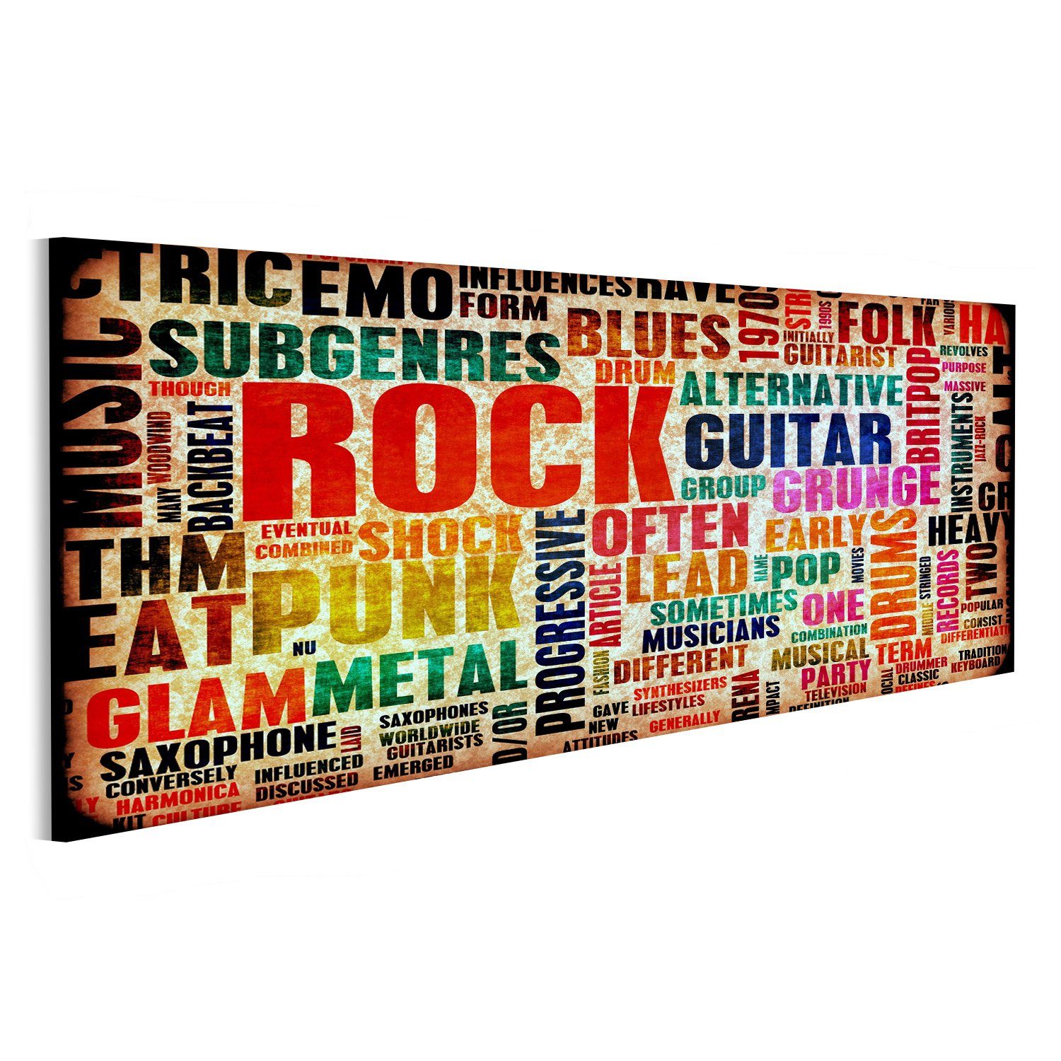 Leinwandbild Bild auf Leinwand Rock Music Plakatkunst Als Grunge Hintergrund Wandb