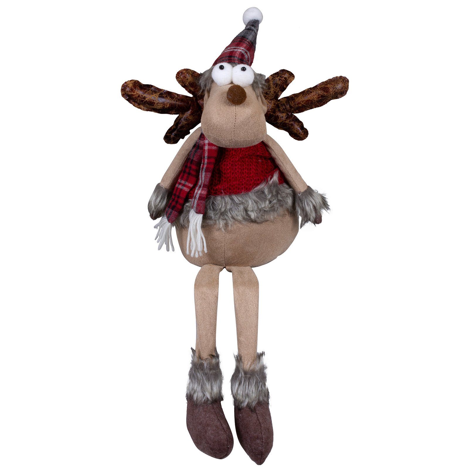 Christmas Paradise Weihnachtsfigur Elch 32cm (70cm) Kantenhocker (Deko Figur, 1 St), Weihnachten, rot