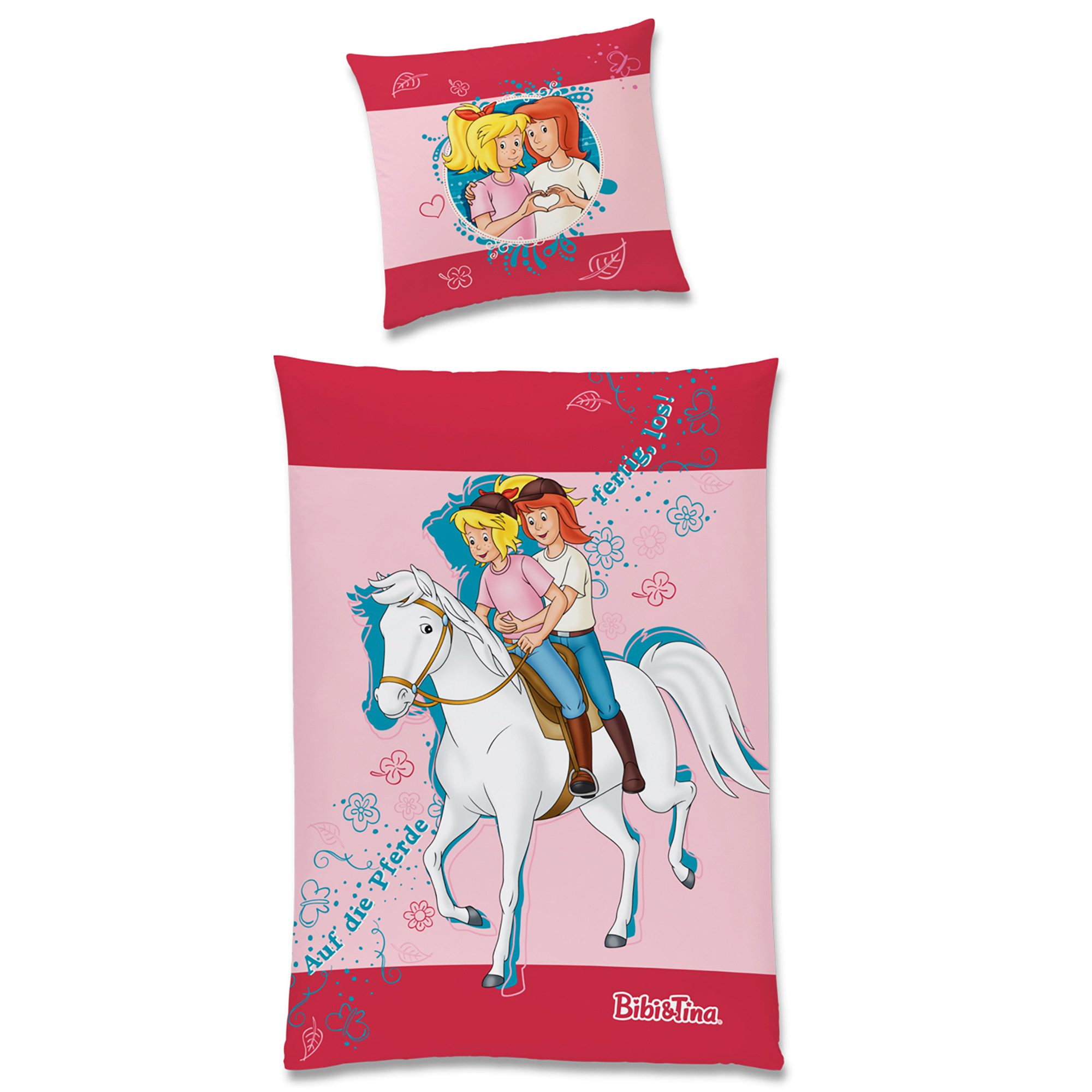 BERONAGE Kinderbettwäsche Bibi und Tina Lieblingspferd Bettwäsche Linon / Renforcé, 100% Baumwolle, 2 teilig, 135x200 + 80x80 cm
