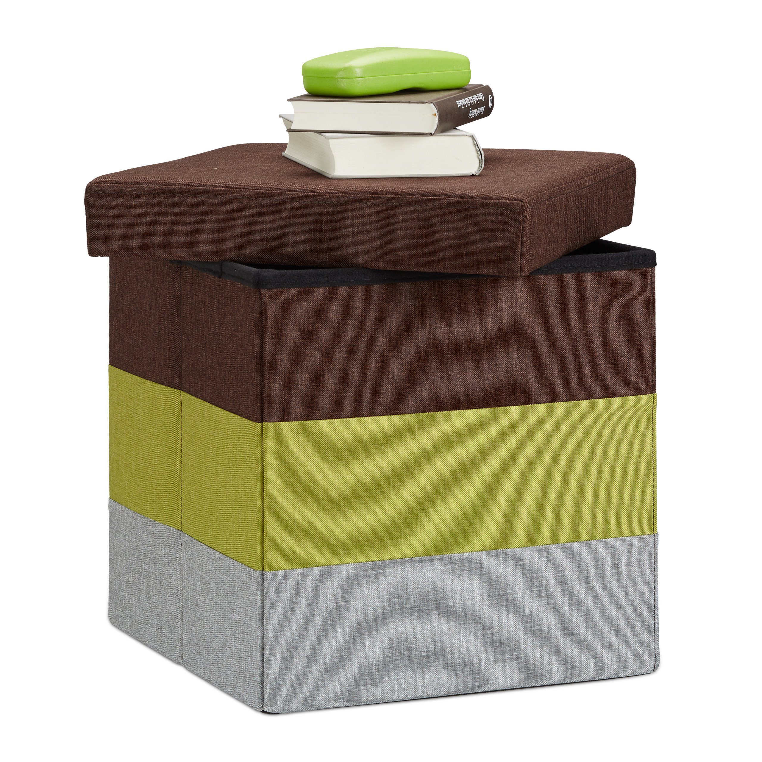 relaxdays Sitzhocker Gepolsterter Hocker mit bunten günstig online kaufen