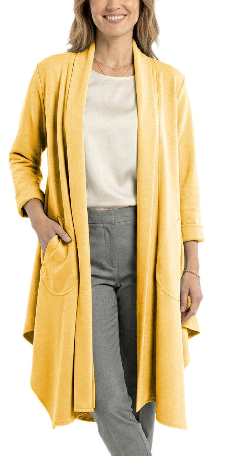 dy_mode Longstrickjacke Damen Lang Cardigan Übergangsjacke Leichtmantel Zip günstig online kaufen