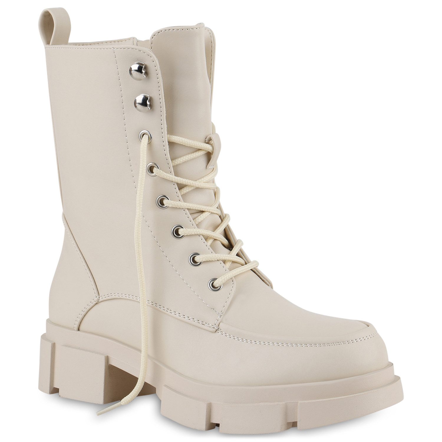 VAN HILL 839727 Schnürstiefelette Damen Schnürstiefeletten Olivia Trendy Stiefeletten mit Plateau