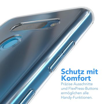 EAZY CASE Handyhülle Slimcover Clear für LG Q60 / LG K50 6,26 Zoll, durchsichtige Hülle Ultra Dünn Silikon Backcover TPU Telefonhülle Klar