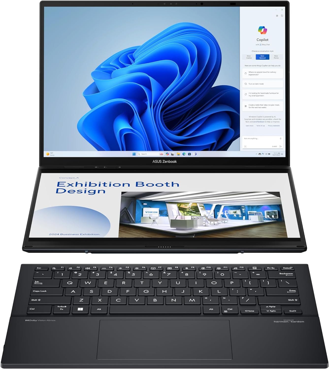 Asustor Zenbook Duo OLED Notebook (Intel, Core i9, 1000 GB SSD, WQXGA+ 120Hz/0,2ms ntel Arc, QWERTZ Tastatur)