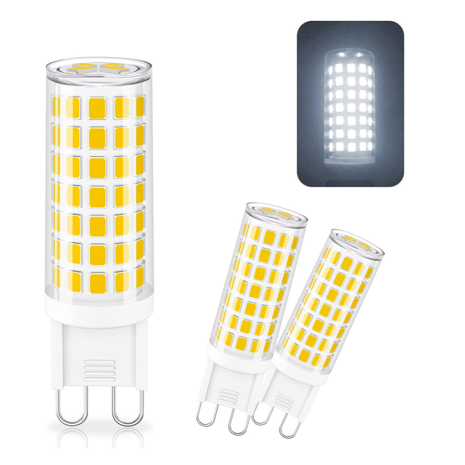 MUPOO LED-Leuchtmittel G9-LED-Glühbirne,Stiftsockel,6W,600LM, 3 St. günstig online kaufen
