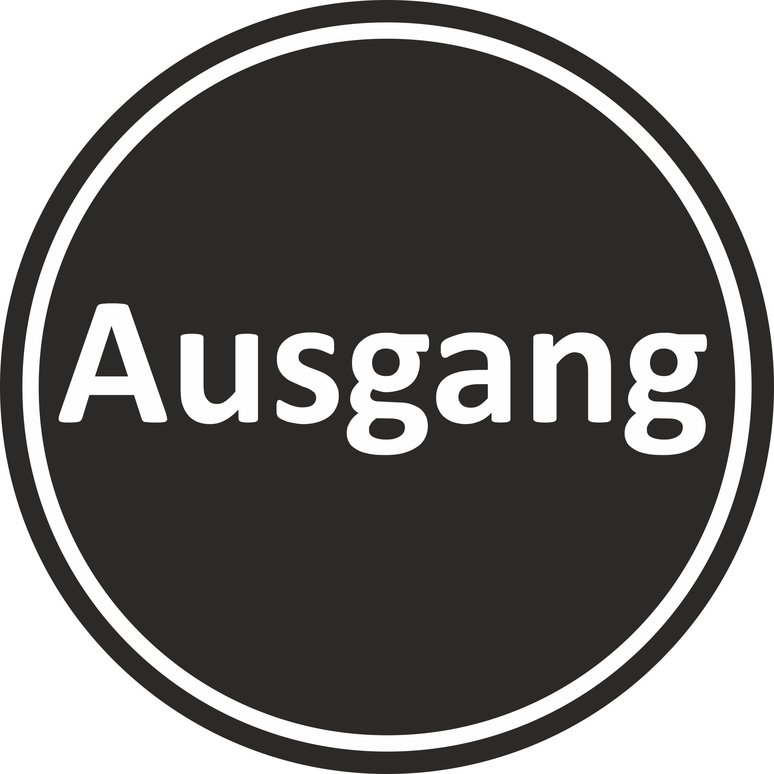 Hermann Schütz Hinweisschild Ausgang Selbstklebend Hinweis Tafel Rund Ø 95 mm Hart-PVC, (1 St., 1 Klebe Schild)