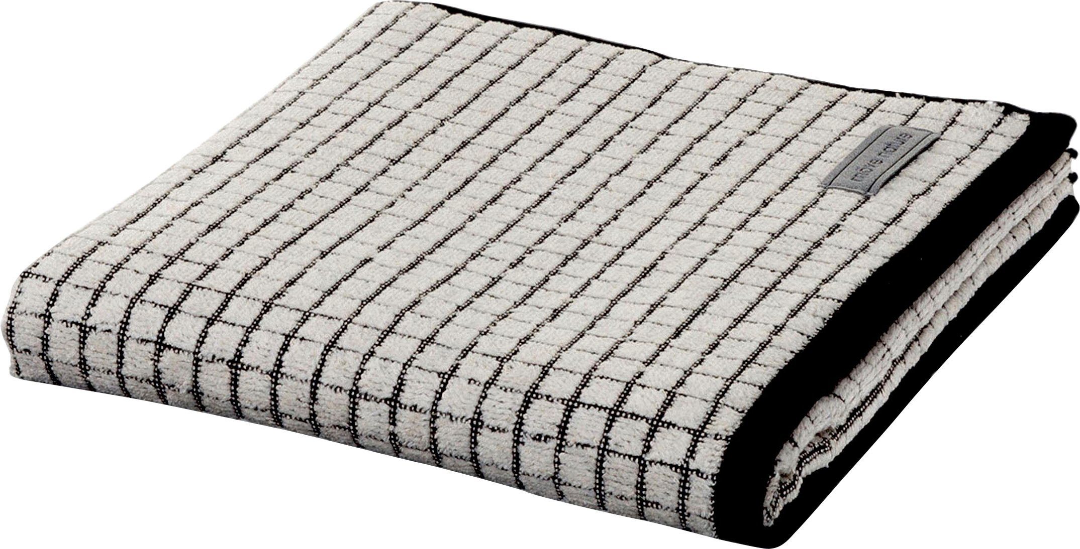 Möve Duschtücher Eden Kästchenstruktur, Walkfrottier (1-St), mit Lederetike günstig online kaufen