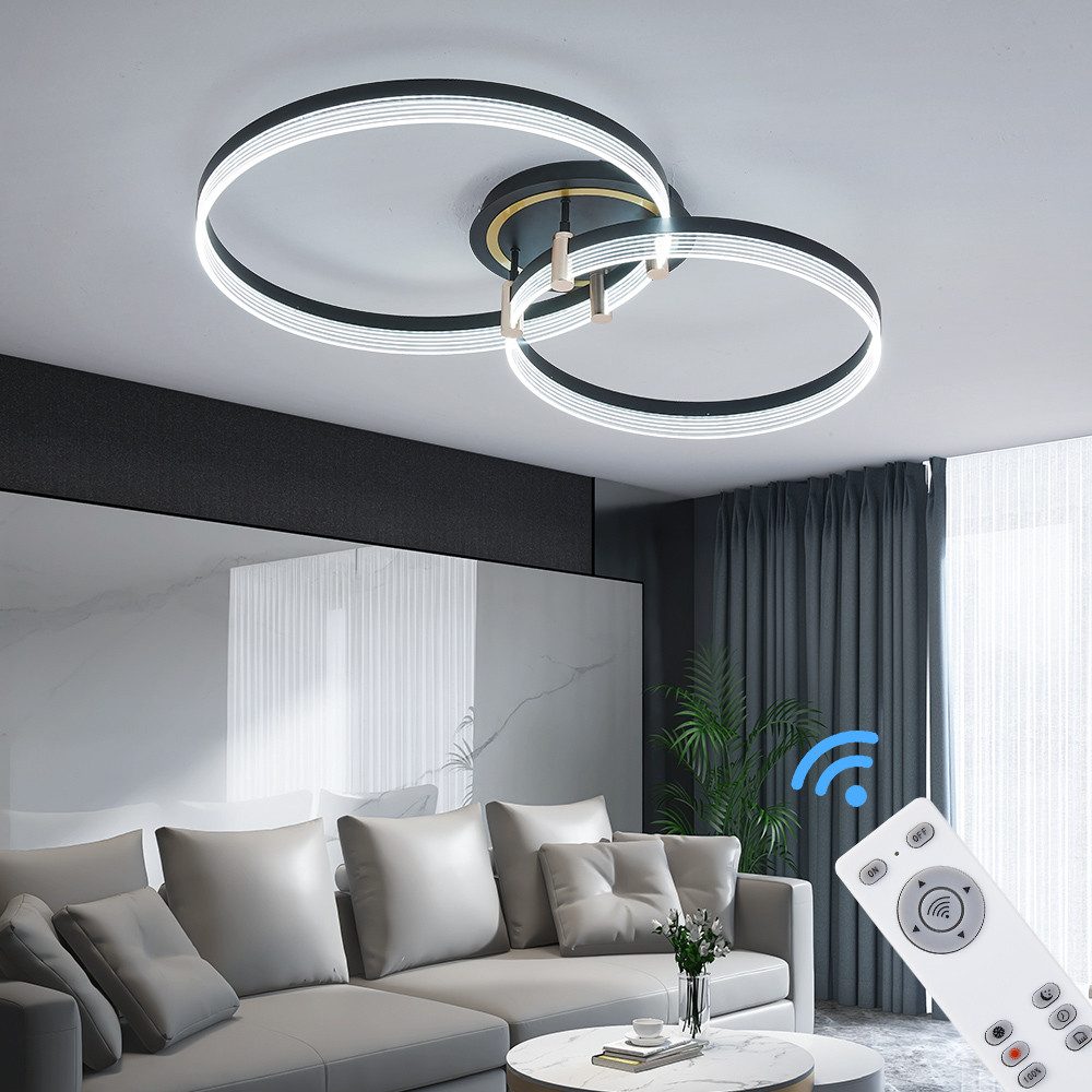 Eurohandisplay LED Deckenleuchte LED Deckenleuchte Fernbedienung/Handy-App Lichtfarbe einstellbar, LED fest integriert, Einstellbar, Lichtfarbe und Helligkeit einstellbar