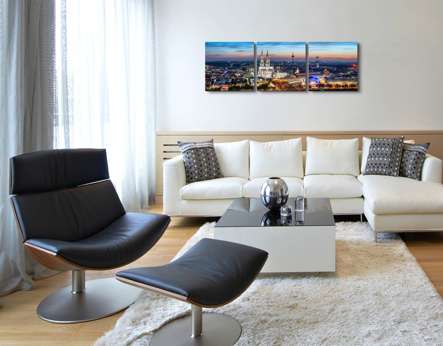 Sinus Art Leinwandbild Köln Skyline Wandbild günstig online kaufen