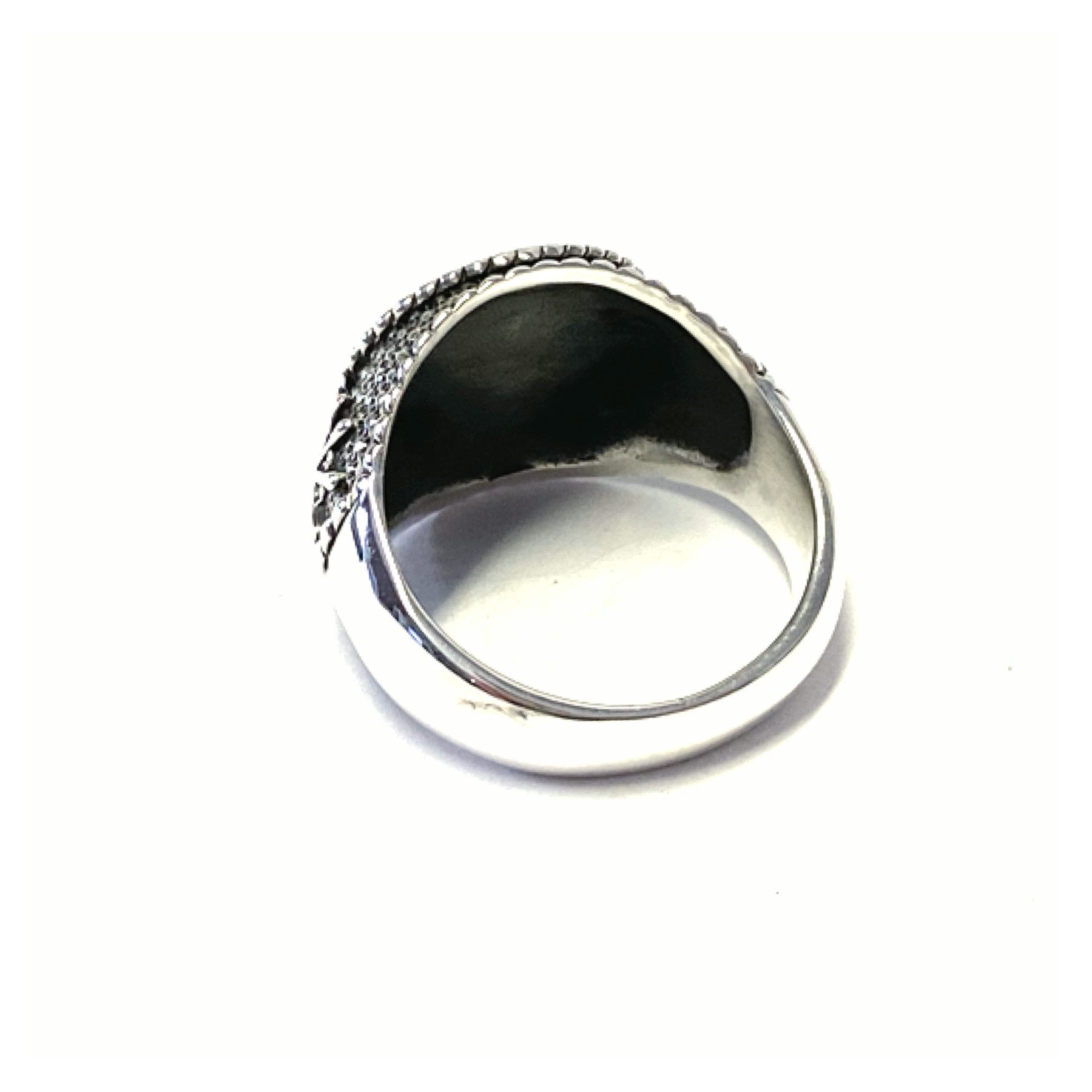 Edelschmiede925 Silberring Ring 925 Silber geschwärzt Anker Motiv rustikal Bandring #65