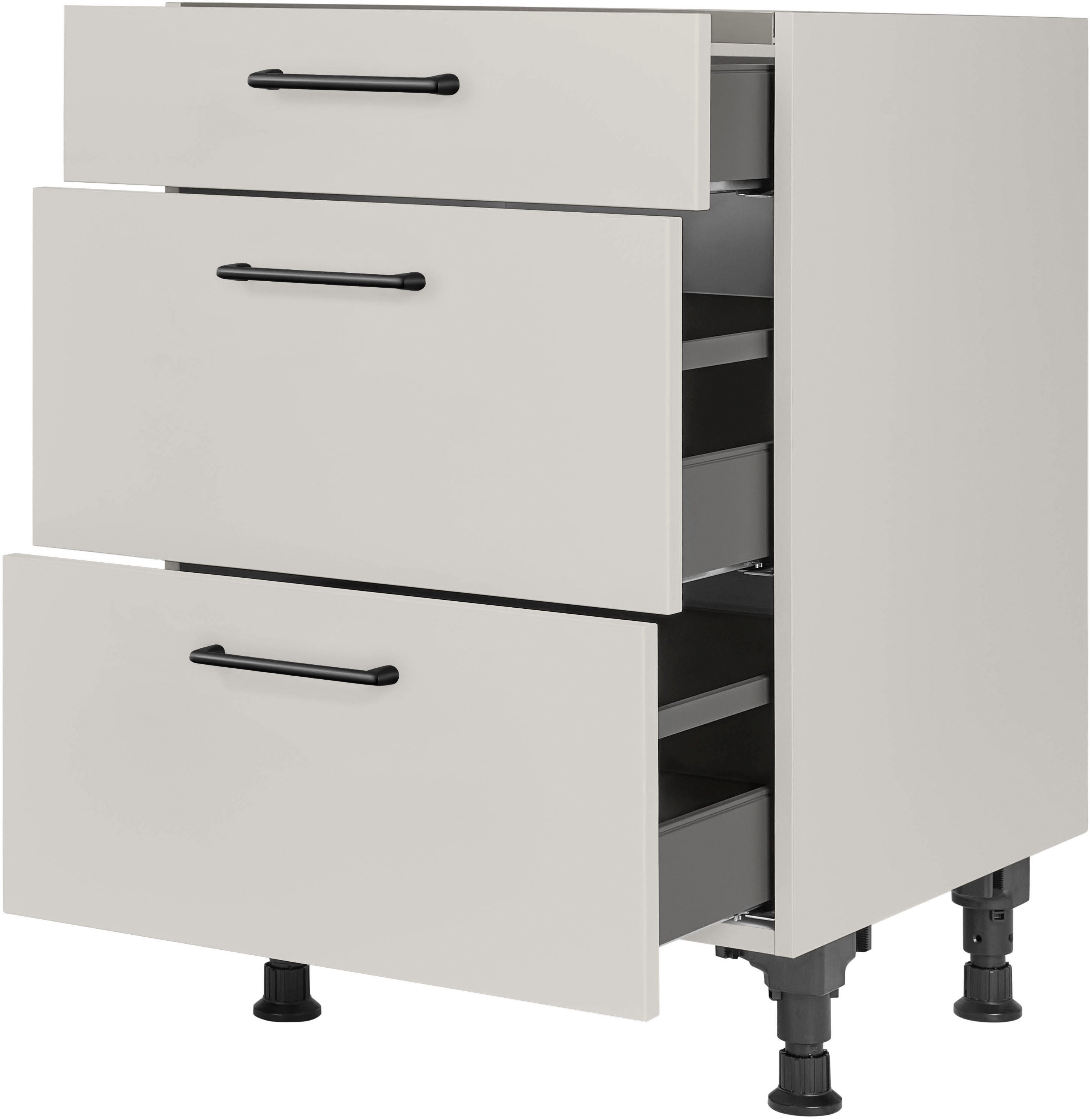 nobilia® Kochfeldumbauschrank "MIAMI", vormontiert, mit Schubkasten und Auszügen, in den Breiten 60 und 90 cm