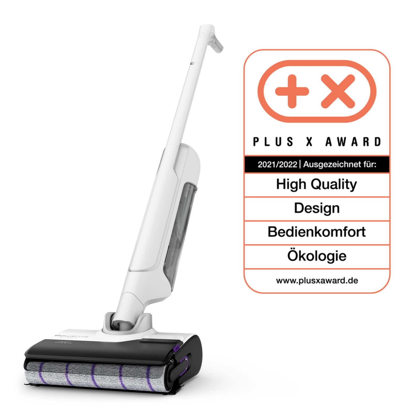 Rowenta Nass-Trocken-Sauger X-Clean 10, Saugen und Wischen, lange Laufzeit, LED-Bildschirm, 200 W, beutellos, selbstreinigend und -trocknend, geeignet für Hartböden, GZ7540