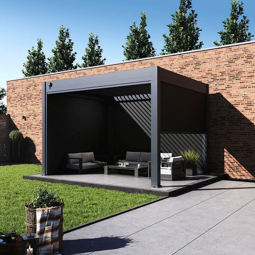 Paragon Pavillonseitenteil für Pergola Grand Tuscan 14 Grau, 403x237 cm