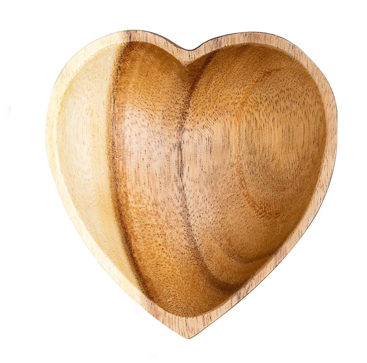 Levandeo® Dekoschale, 3er Set Schüssel Akazie 10x3cm Herz Holz Design Schale Obstschale