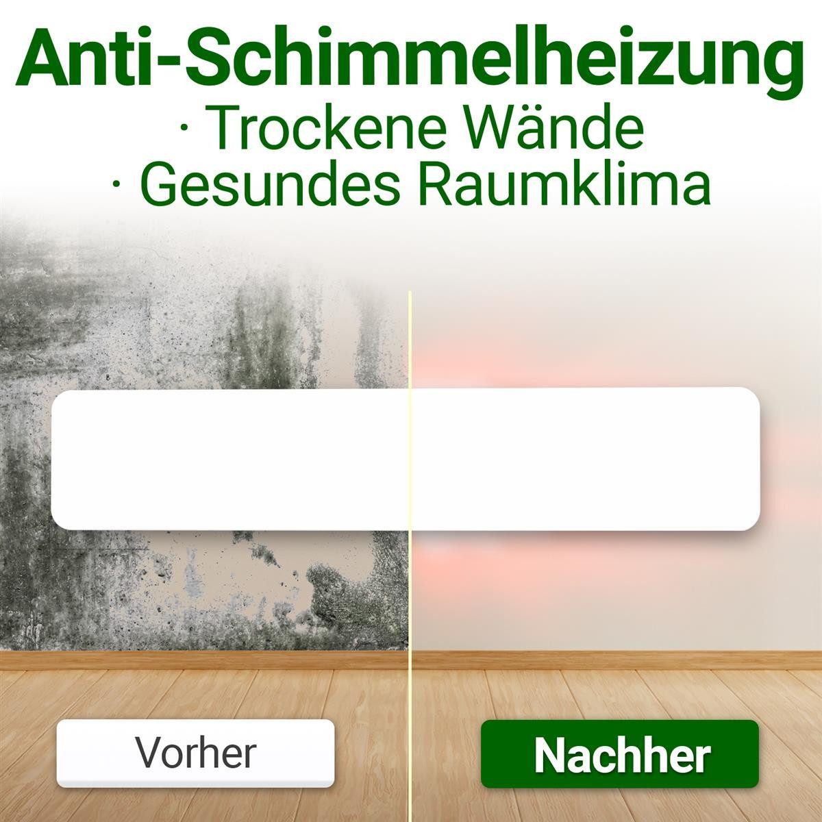 HEIMWERT Infrarotheizung Anti Schimmel Heizung 50w, Tötet Schimmel besonders energiesparend und chemiefrei