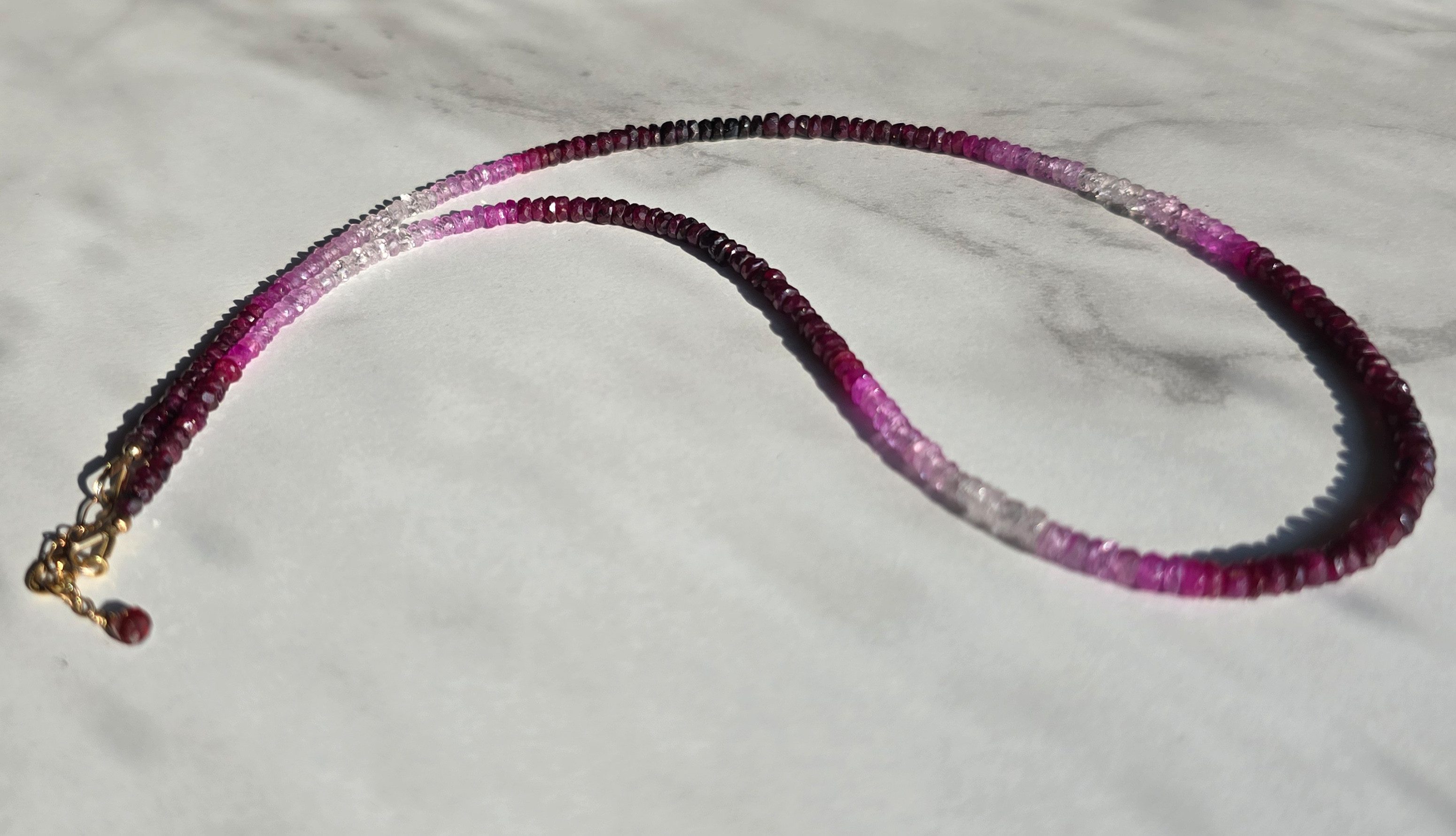 GOLDEN Charm-Kette Rubin Halskette mit natürlichem Rubin und Verlängerungskette