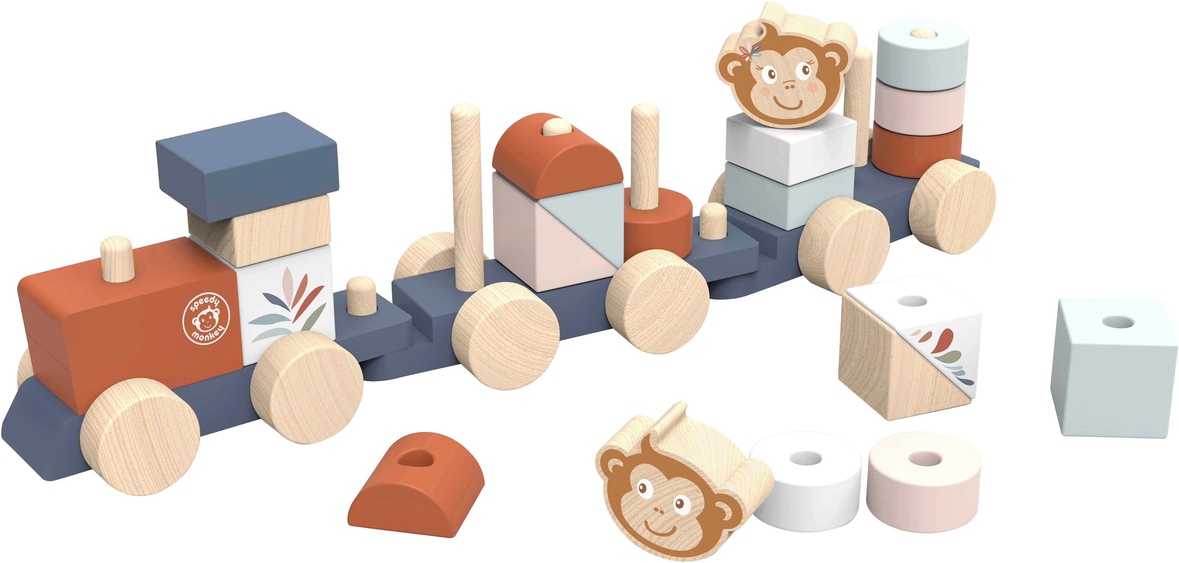 speedy monkey Stapelspielzeug Stapelzug, aus Holz, FSC® - schützt Wald