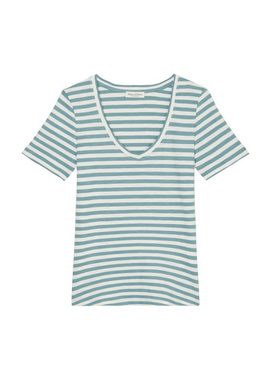 Marc O'Polo T-Shirt abgerundeter V-neck, locker gewirkter Slub-Jersey-Qualität