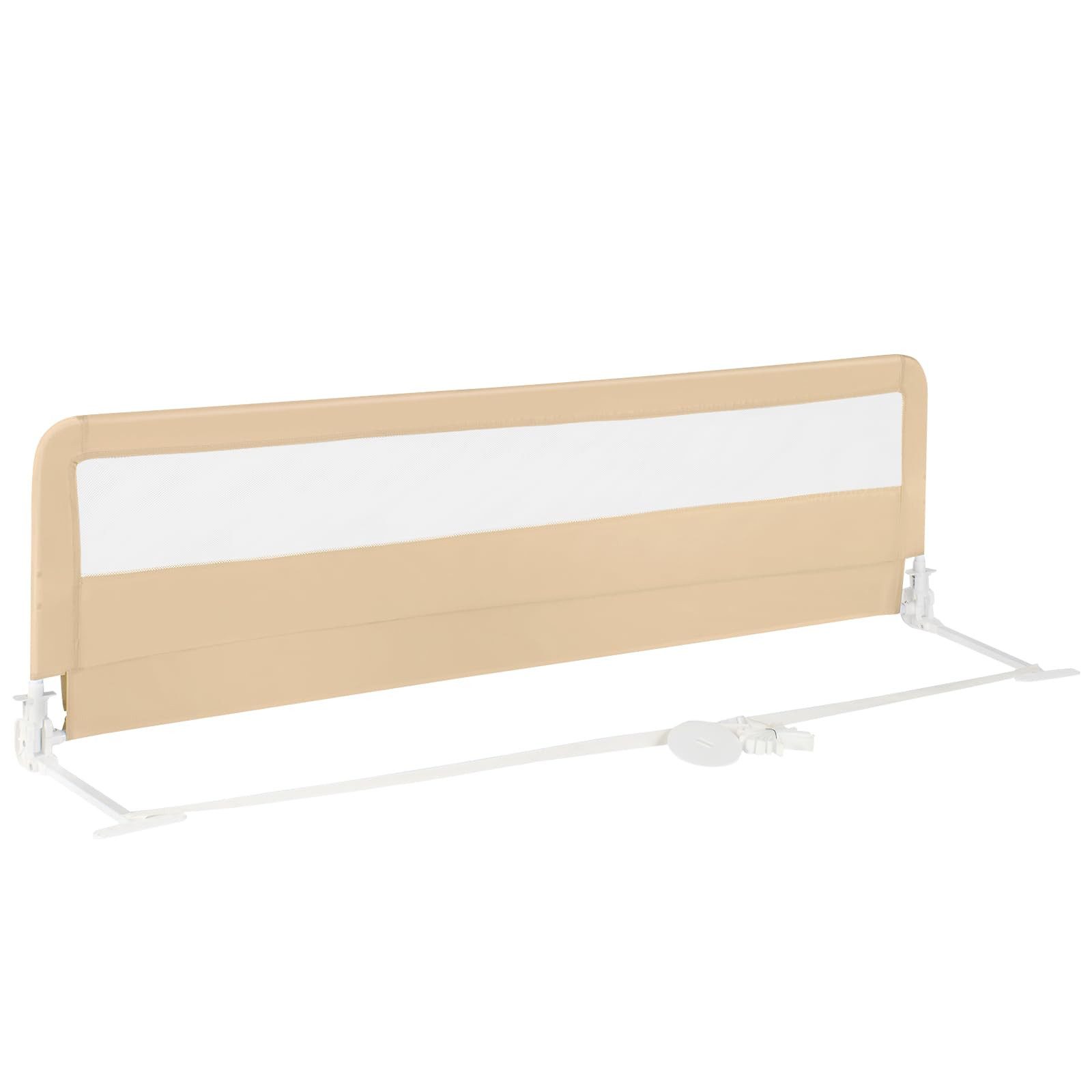 COSTWAY Bettschutzgitter Rausfallschutz, 180cm, mit Sicherheitsgurten