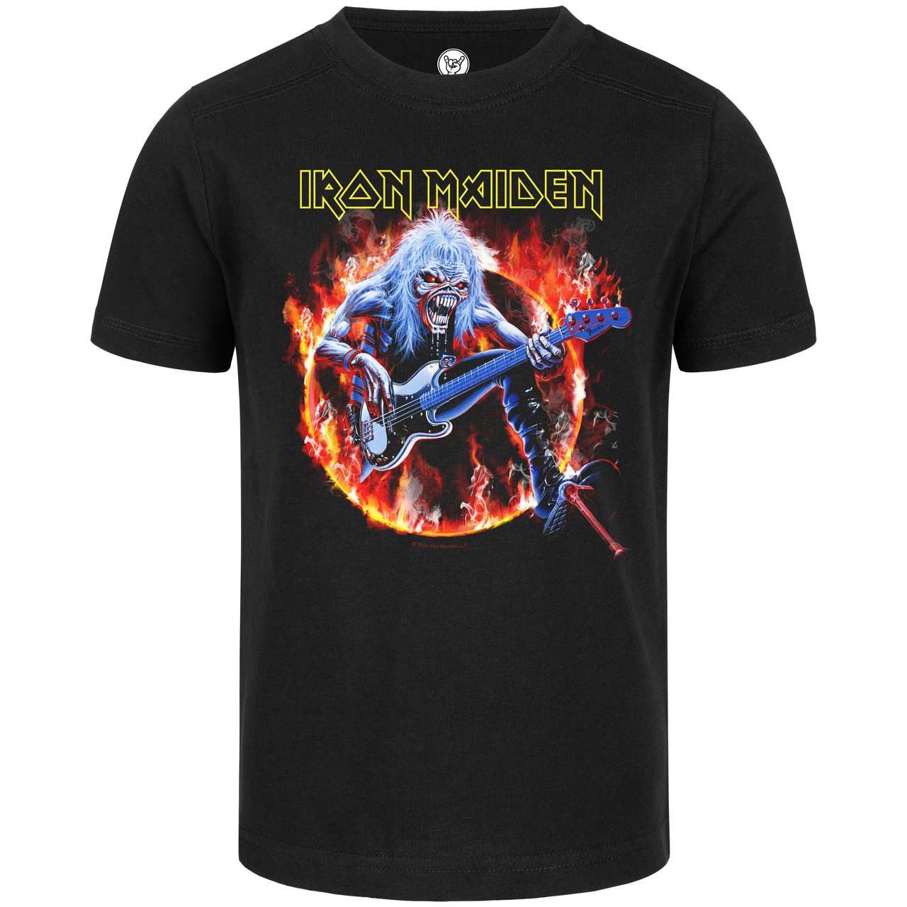 Metal Kids T-Shirt mit Iron Maiden (Fear Live Flame) Aufdruck für Kinder (2–14 J)