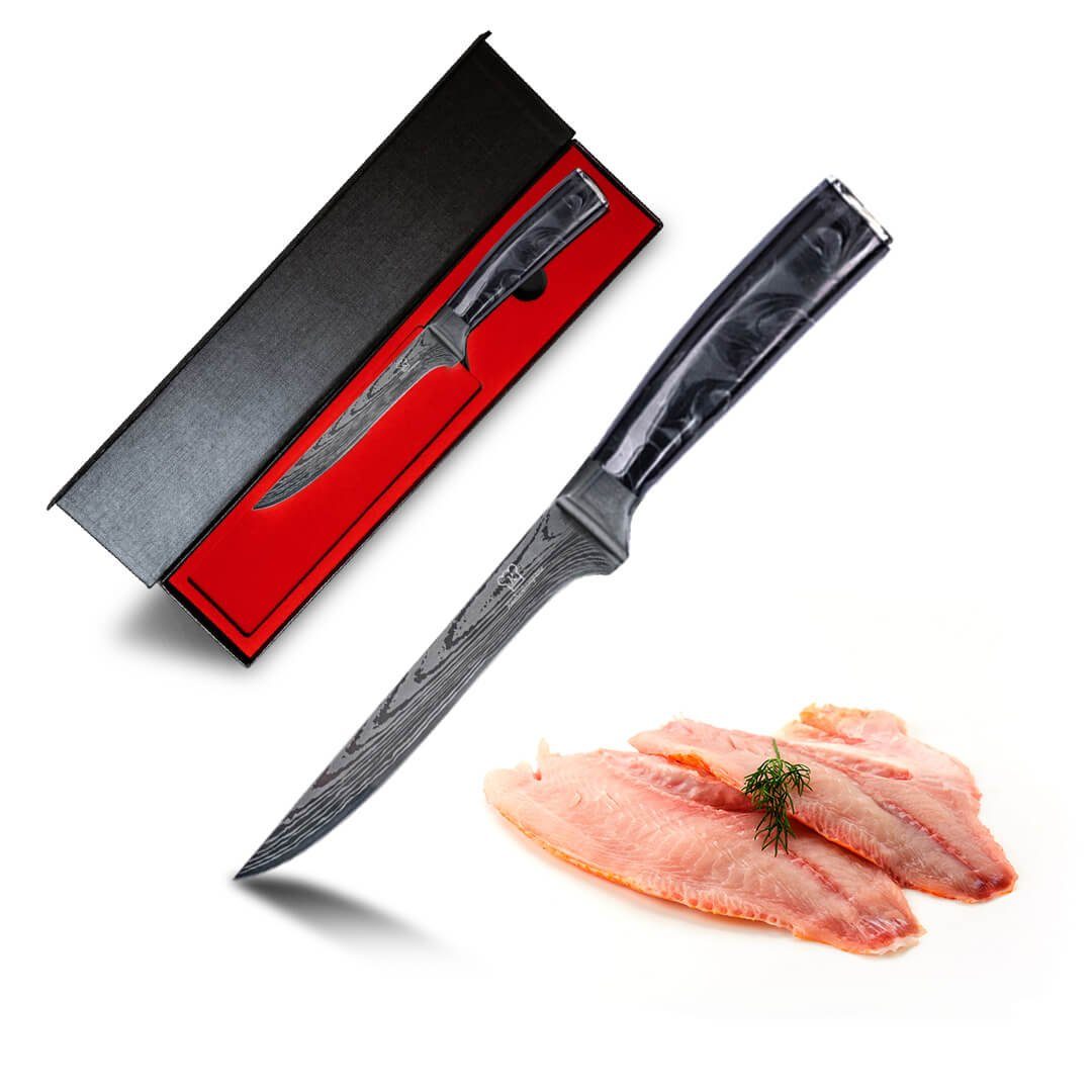 Küchenkompane Fischfiliermesser Kuro Filetiermesser - Messer aus gehärteter Edelstahl.