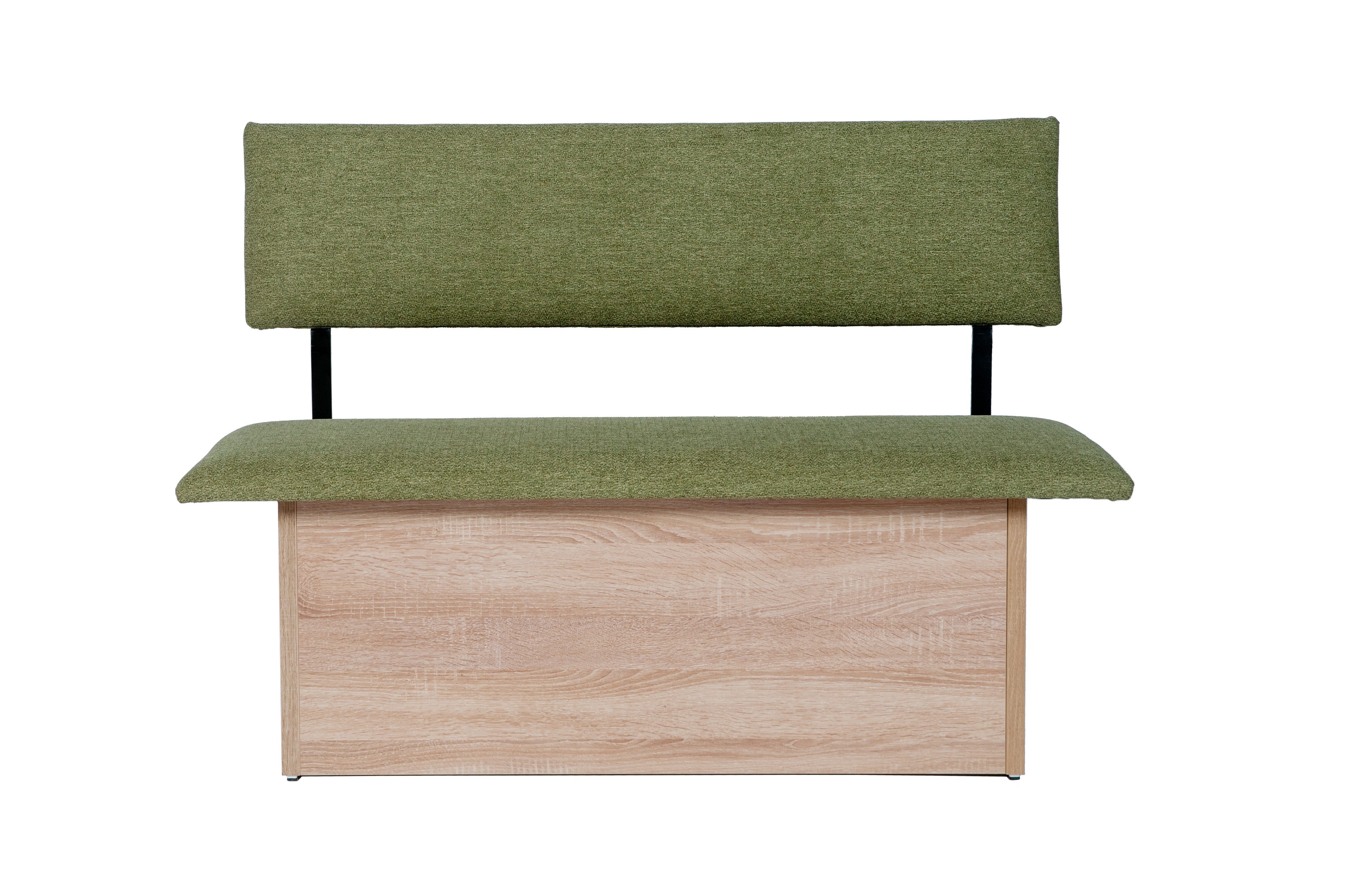kundler home Sitzbank mit Truhe, Sitz und Lehne gepolstert, L125cm, Eiche Premiumdekor – Bild 2 von 5