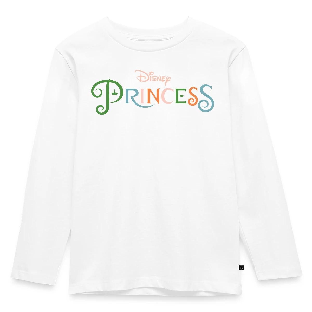 T-Shirt Disney Prinzessinnen Schriftzug Kinder Premium Langarmshirt