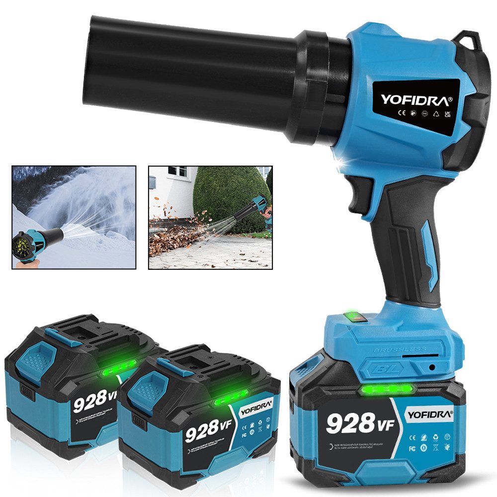 Yofidra Akku-Gebläse Bürstenloses Laubbläser 300 m/s Schneefräse Turbo Jet günstig online kaufen