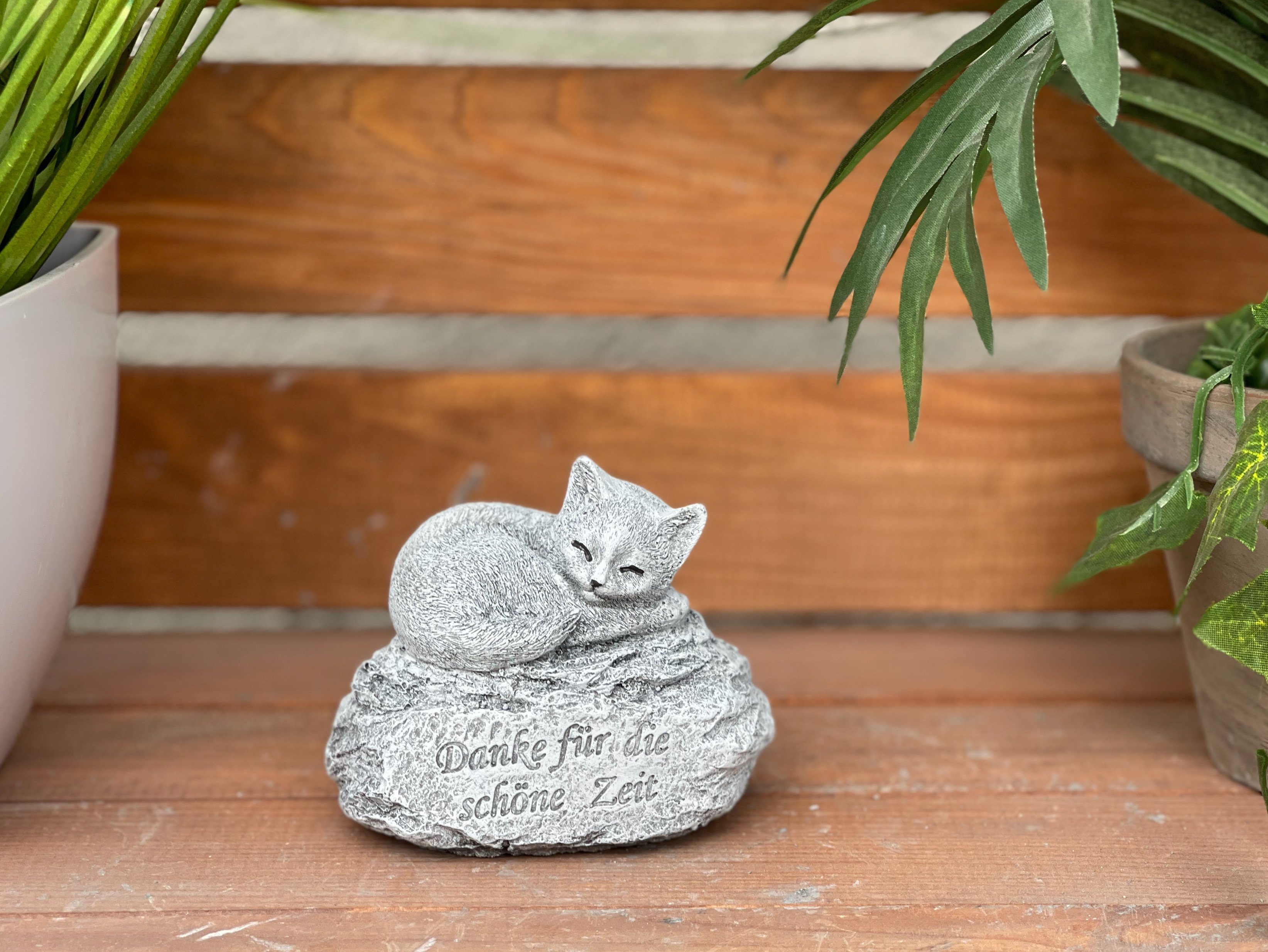Stone and Style Gartenfigur Grabstein Katze Danke für die schöne Zeit frost günstig online kaufen