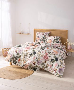 Bettwäsche Estella Mako-Batist Bettwäsche 155x220 Fiore Feigen Blüten Schmetterli, Estella, Mako-Batist, 2 teilig