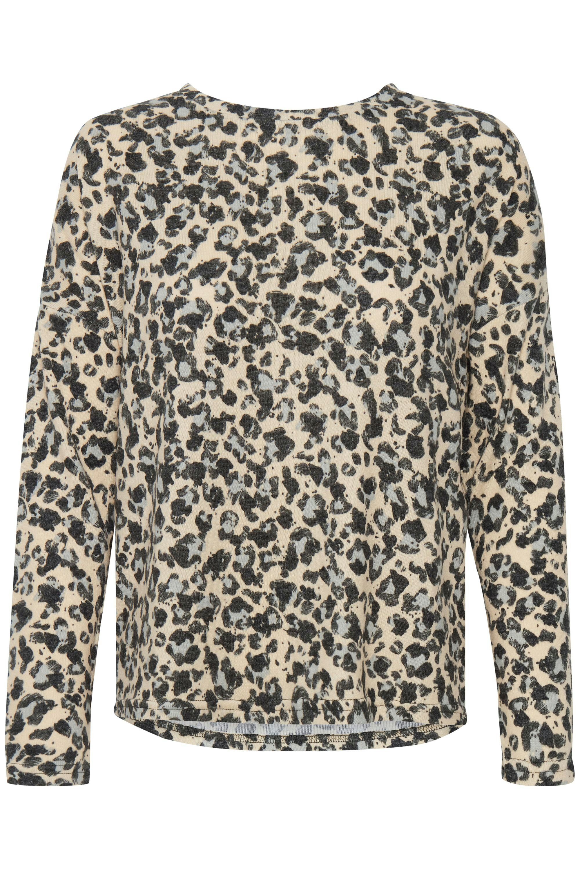 Leo-Print Sweatshirt b.young PULLOVER Longsleeve - mit 20810266 Mix LEO (200495) Seagrass BYSKY