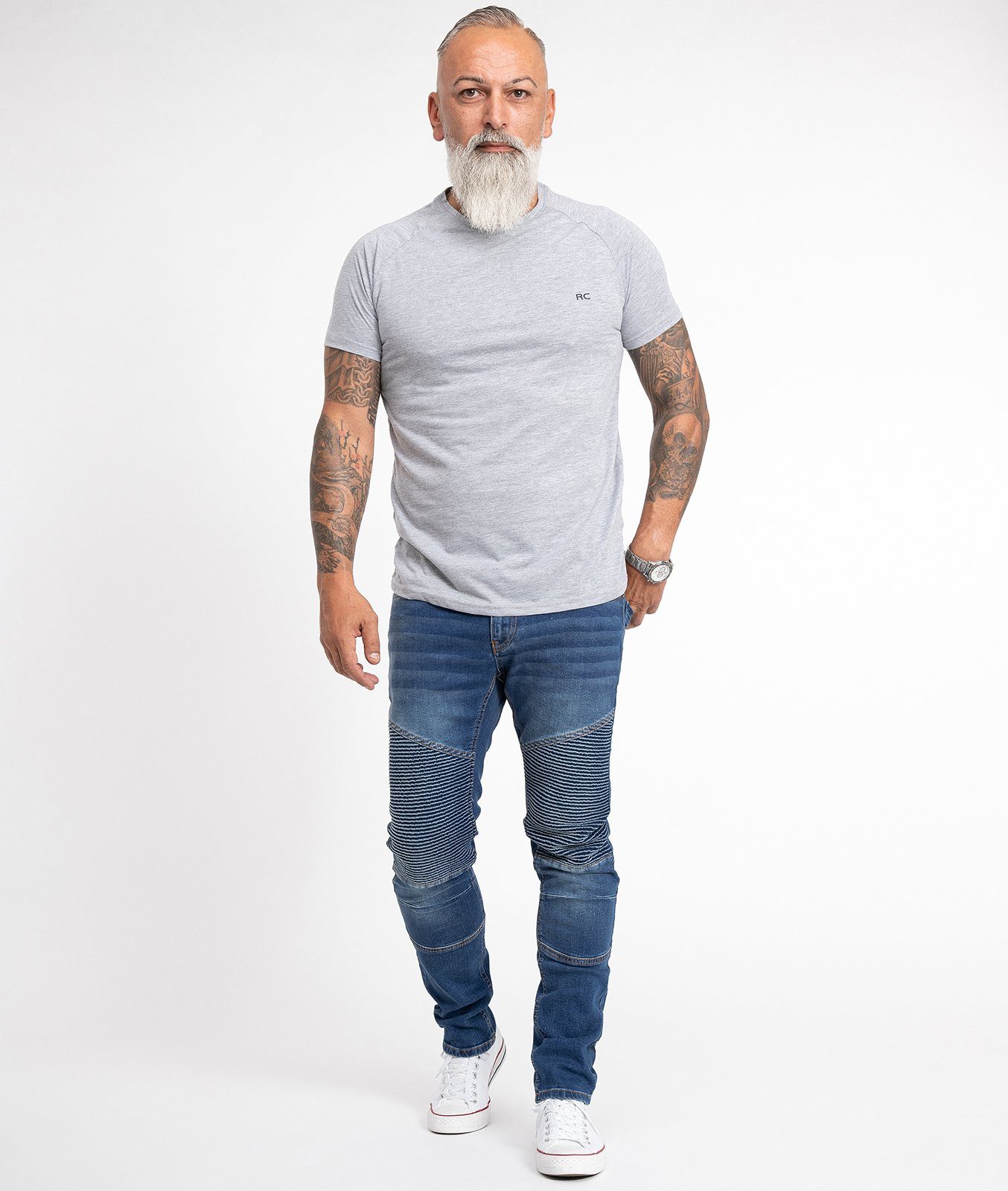 Rock Creek Slim-fit-Jeans Herren Jeans Stonewashed Blau RC-2180