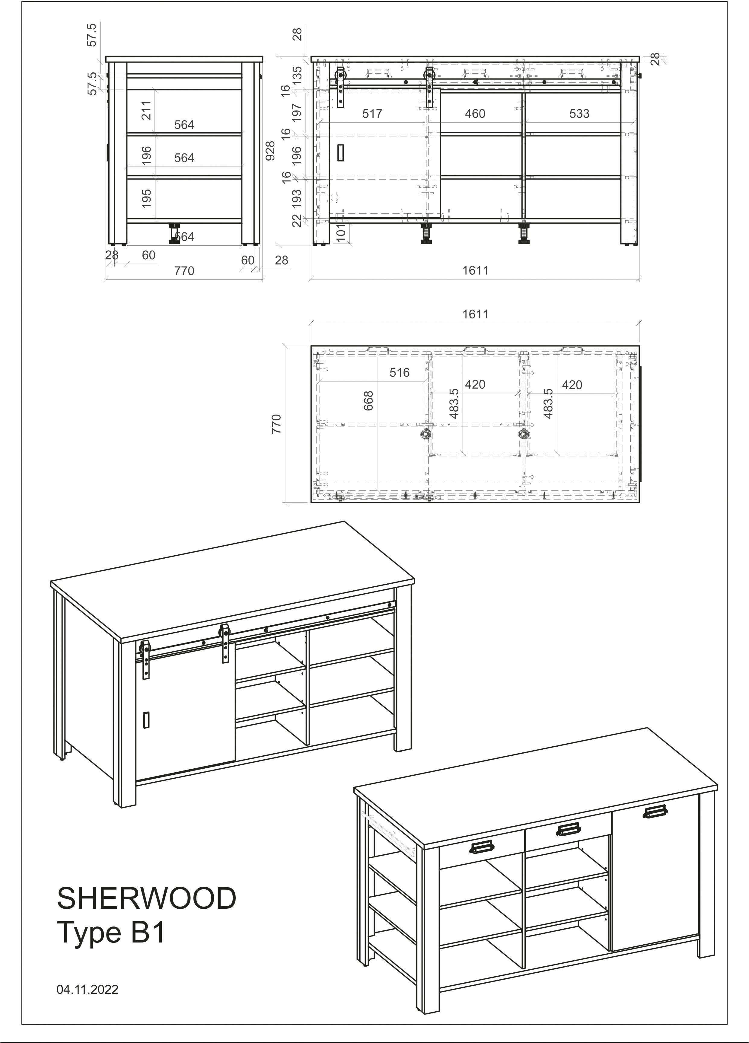 Unterschrank Scheunentorbeschlag affaire Pinie und Handtuchhalter Höhe aus 93 cm Weiß Home Sherwood Metall, Dekor