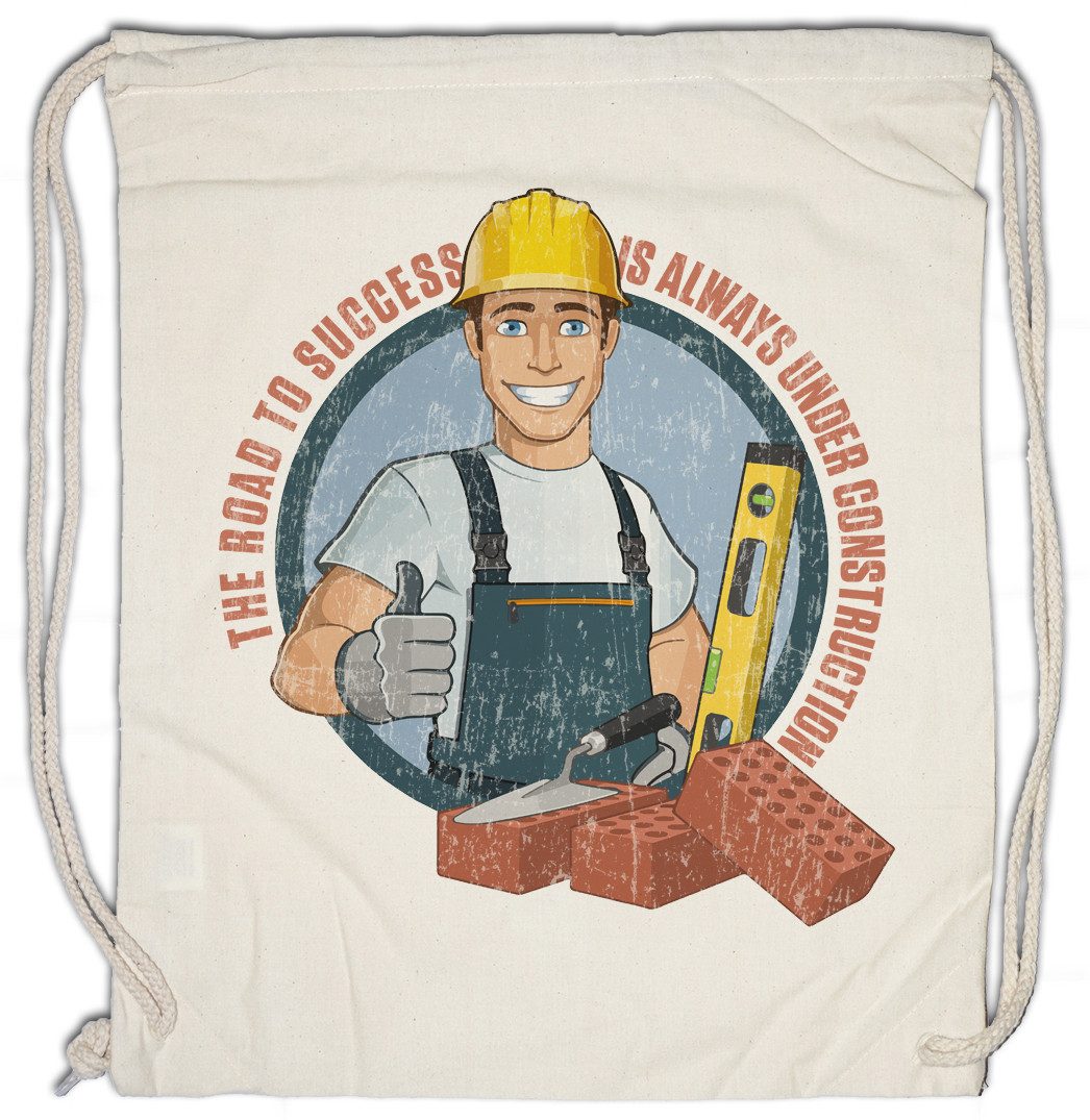 Turnbeutel The Road To Success Turnbeutel Handwerker Maurer Mason Bauarbeiter Bau