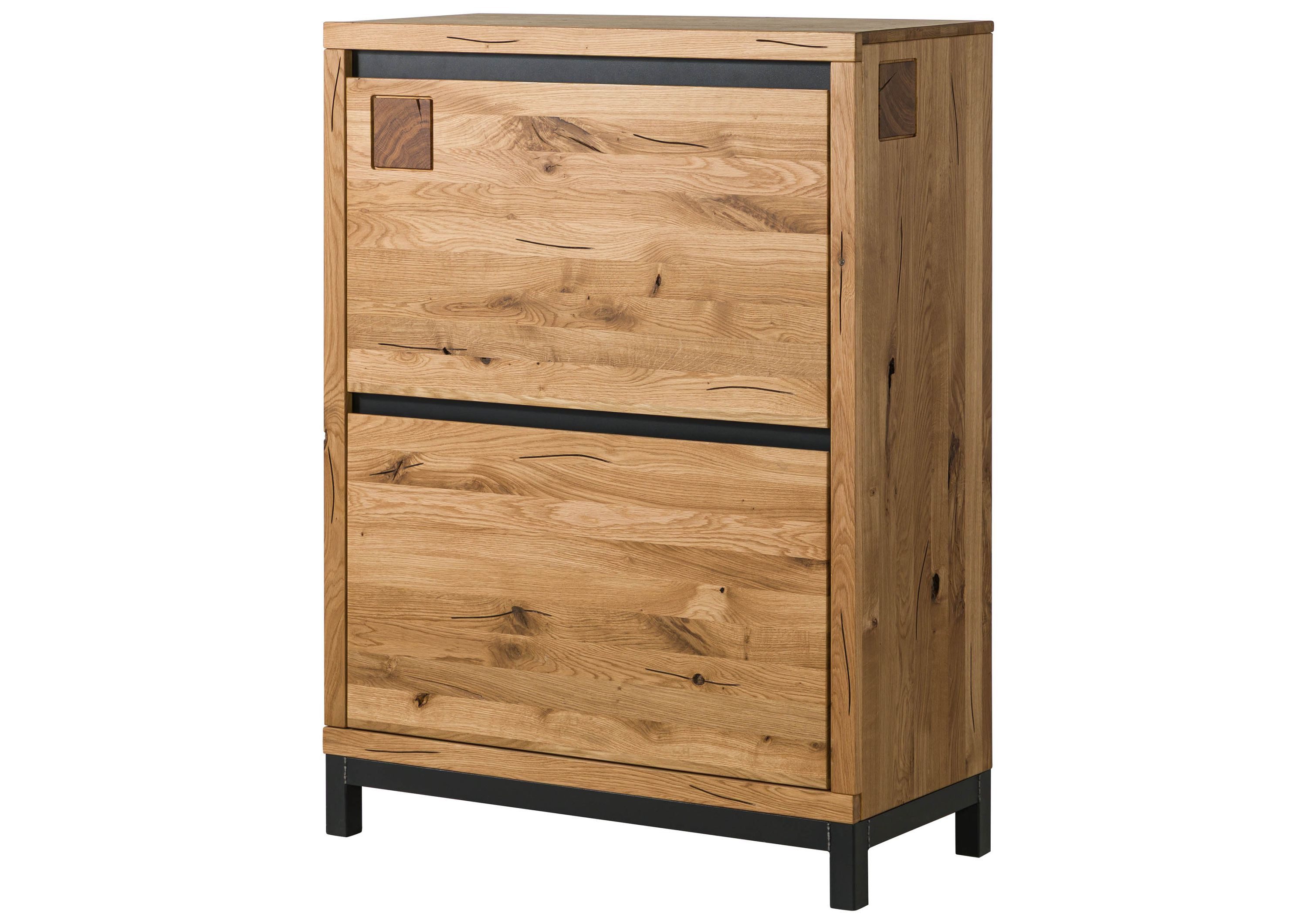Massivmoebel24 Schuhschrank VILLANDERS (Schuhschrank Wildeiche 90x40x120 natur geölt VILLANDERS #135) Schuhschrank Wildeiche 90x40x120 natur geölt VILLANDERS #135
