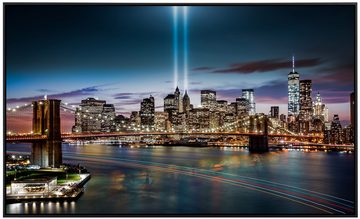 Papermoon Infrarotheizung New York, Stadt als Bildheizung, im schwarzen Aluminiumrahmen, HZ(3360), TÜV-Rheinland/GS zertifiziert, angenehme Strahlungswärme