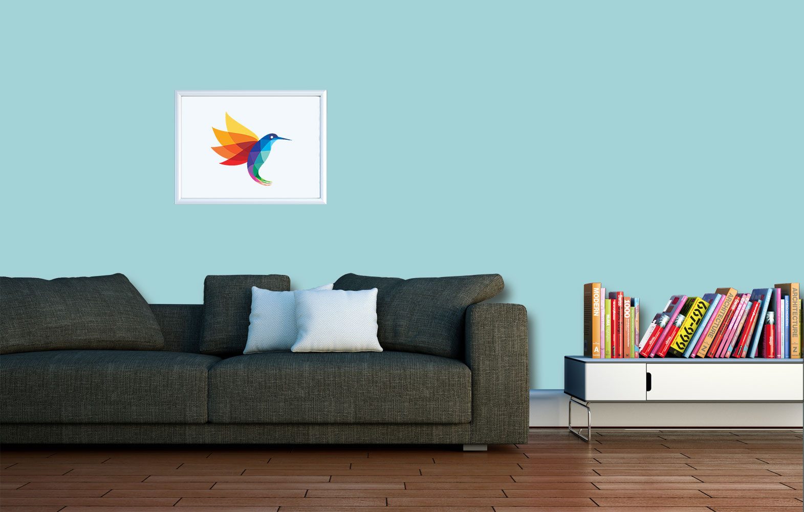 RyFo Colors Wand- und Deckenfarbe Manufakturweiß Blautöne,1 L ca. 8 m², Deckkraft-/Nassabriebklasse 1, matt, atmungsaktiv, für Innenräume