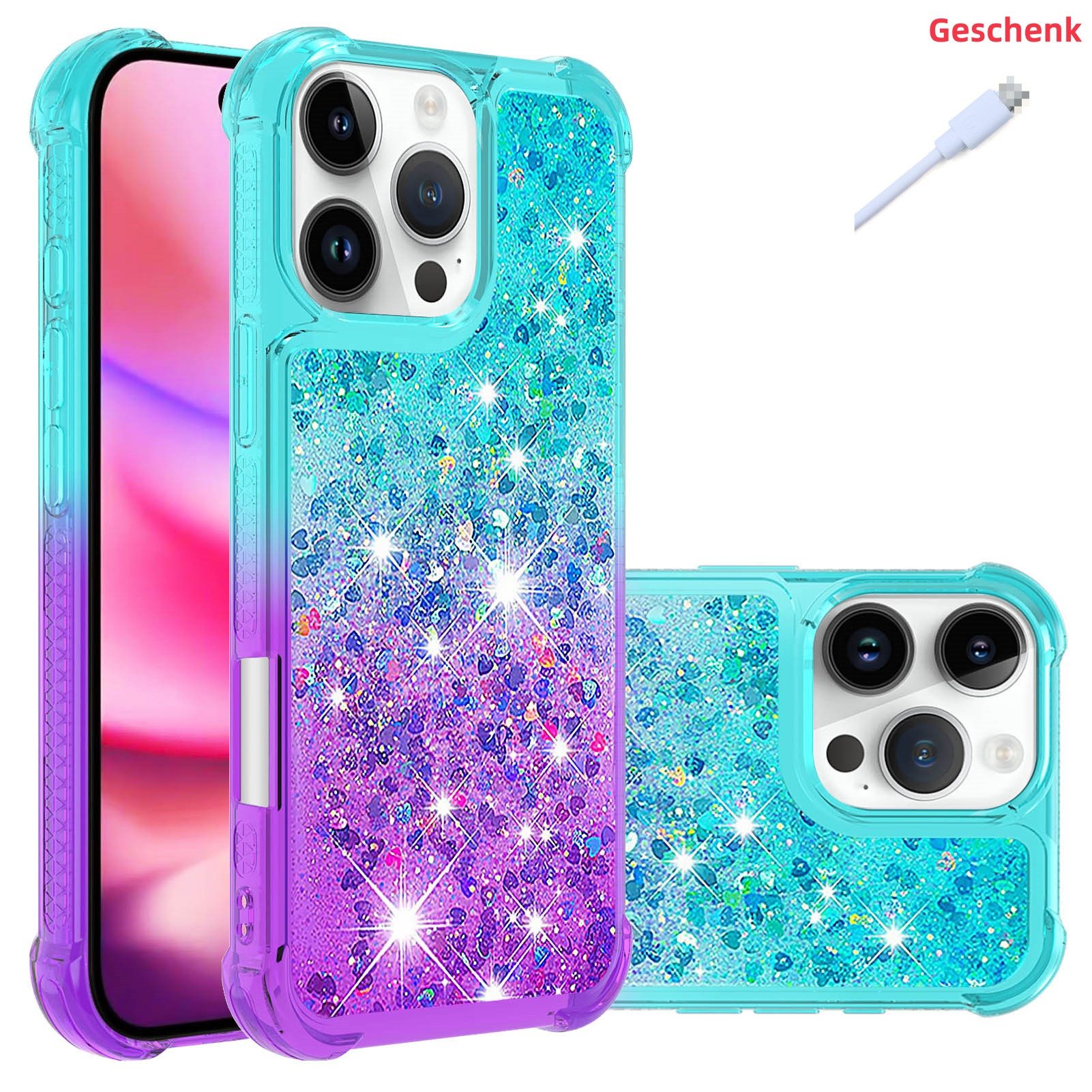 trends for living Handyhülle Glitzer Handy Hülle für iPhone X XS 12 13 14 15 16 Pro Max Plus Cover