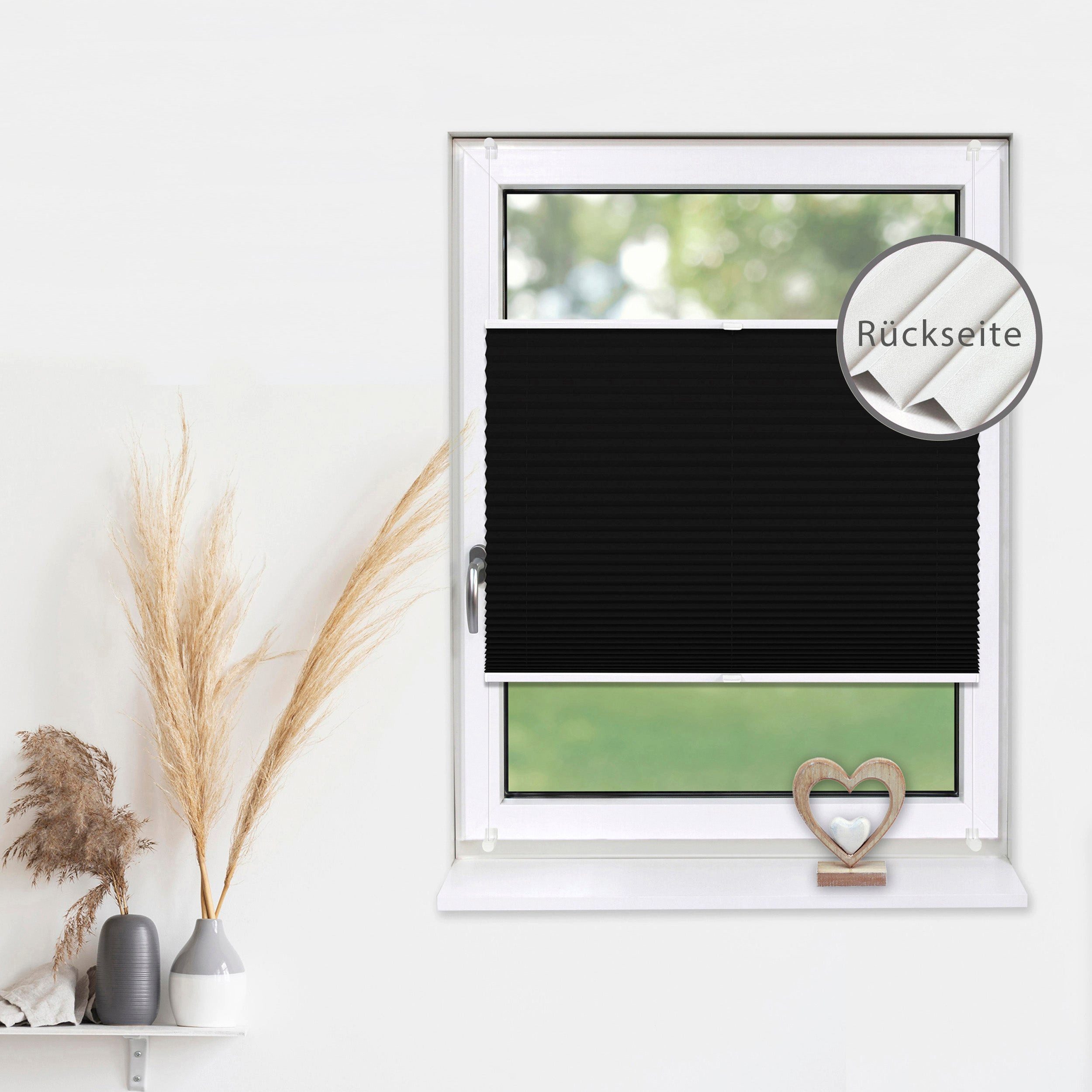 Deco-Raum Plissee Thermo Basic, abdunkelnd, Klemmträger, auf dem Fenster-/Türrahmen, Klemmfix, einfache Montage, in verschiedenen Farben und Größen ohne Bohren