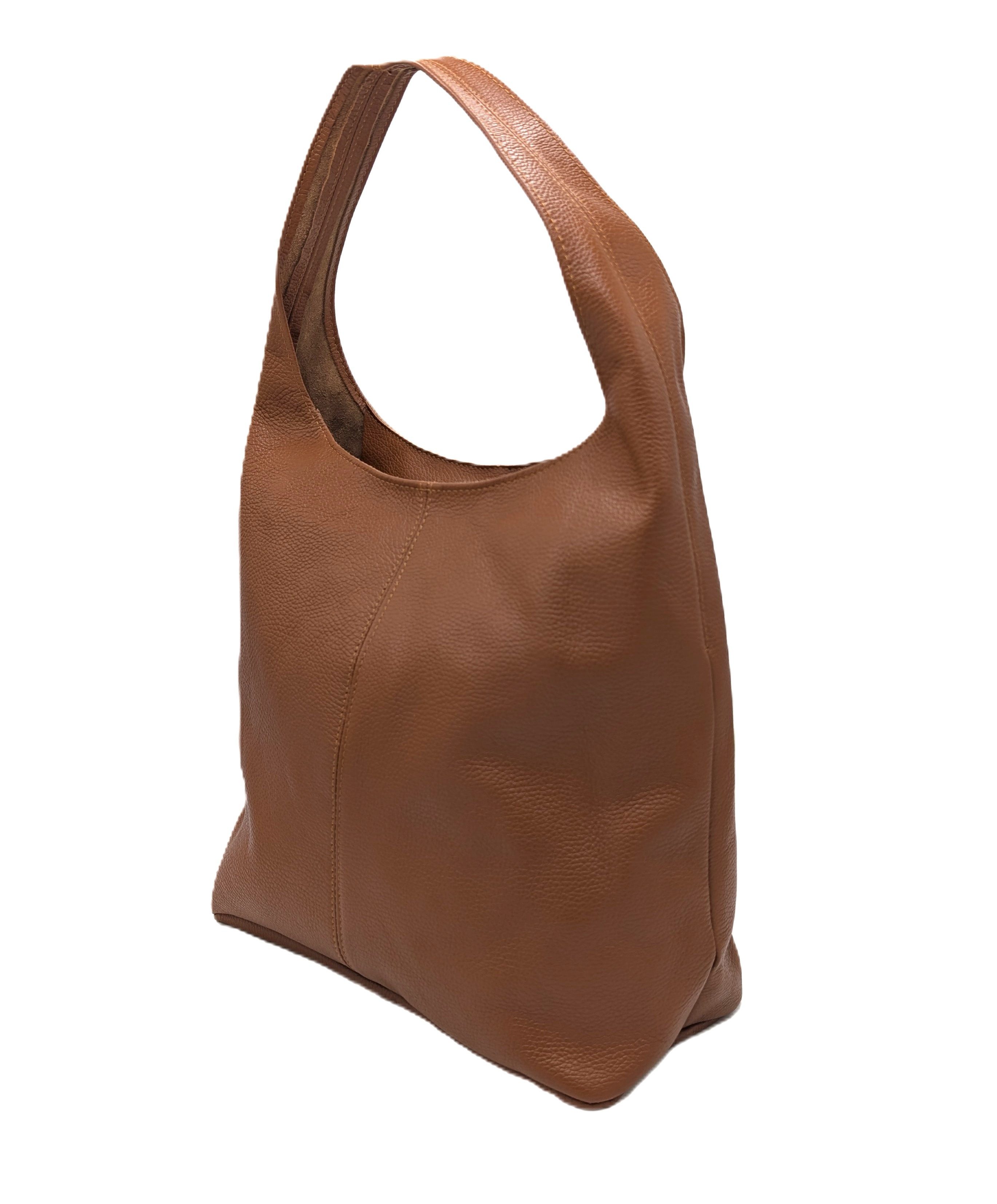 Taschenkinder Shopper Maxi Ledertasche „Joana“ – Shopper Echtleder, große Hobo-Beuteltasche, Echtes Leder, Made in Italy